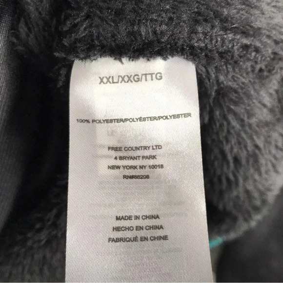 Free Country | Women's Pullover 2XL Black Faux Fur Sherpa Fleece Three button - Picture 8 of 9